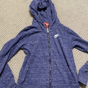 Girls Nike zip down hooded sweatshirt size large